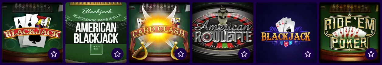 Table games at Paradise8 Casino UK